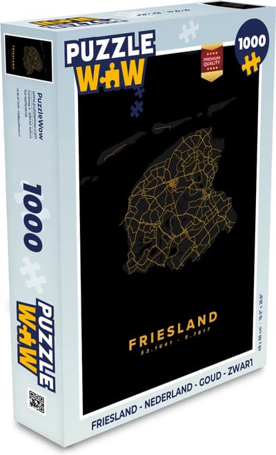 Puzzel Friesland - Nederland - Goud - Zwart - Legpuzzel - Puzzel 1000 stukjes volwassenen