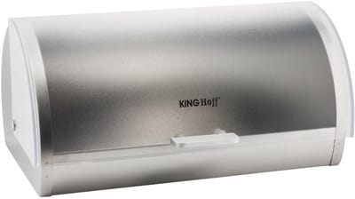 Broodtrommel Metaal - Voedselcontainer Keuken - Brood Vers Houden - Grote Capaciteit - 38x28x18.5 cm - Zilverkleurig
