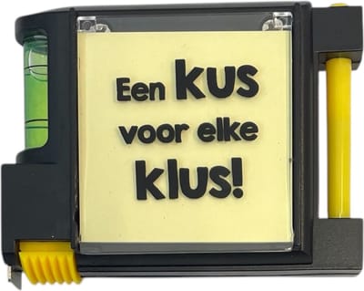 Rolmaat 2 meter met tekst: een kus voor elke klus - man cadeau - verjaardag - Vaderdag - papa cadeau - klussen - partner cadeau