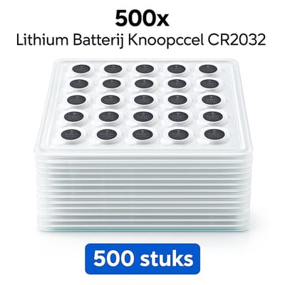 knoopCell batterij 500st – CR2032 Batterij – 3 Volt – Langdurig – Voor Elektronica