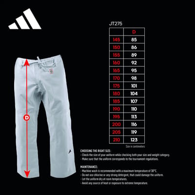 Judobroek Adidas | IJF-goedgekeurd | Wit (Maat: 180)