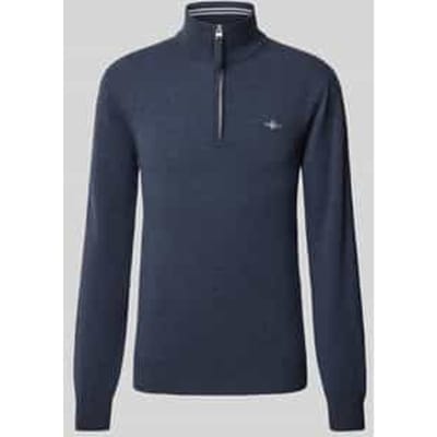 Gant Trui Superfijne Lamswol Half-Zip Dark Navy Melange / male