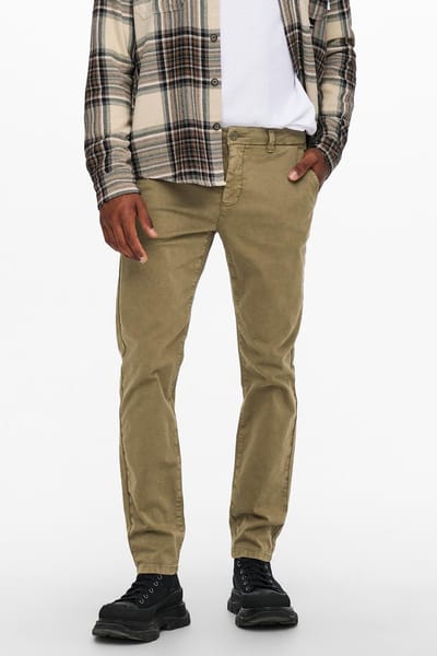 Only & Sons Broek Onspete Life Slim Twill Ma 9934 Noos 22019934 Kangaroo Mannen Maat - W28 X L30