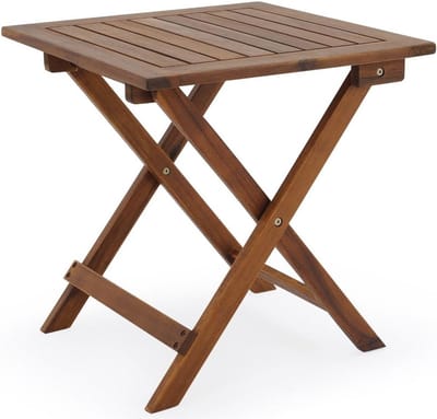 Bijzettafel Hout Klapbaar 46x46cm Weerbestendig voor Balkon en Terras