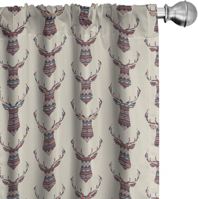 ABAKUHAUS Hirsch gordijnen – 2x75x225 cm – microvezel – Meerdere kleuren
