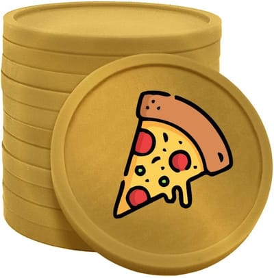 CombiCraft pizza consumptiemunten goud - Ø29mm enkelzijdig bedrukt - 100 stuks