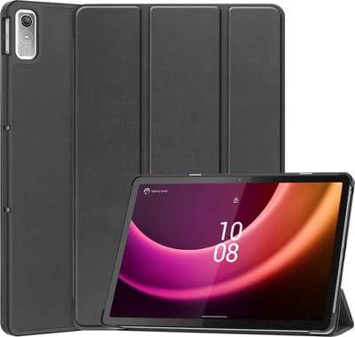 Hoes - Geschikt voor Lenovo Tab P11 (2e / 2nd Generatie) - Dun & Stevig - Trifold Bookcase - Hard Cover - Hardcover Book Case - Tablet Hoesje - Zwart