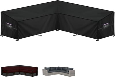 CRLYN® Beschermhoes Tuinmeubelen - Tuinsethoes - Waterdicht - Zwart