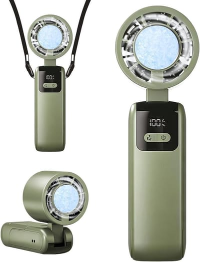 Draagbare handventilator met turbine en 199 windsnelheden, een krachtige 3-in-1 handventilator met led-display en USB-oplaadfunctie. Geschikt voor woon-werkverkeer, thuisgebruik, buitenactiviteiten, reizen, evenementen.