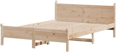Bedframe Hout - Ledikant Tweepersoons - Slaapkamermeubilair - Massief Grenenhout - 120x200 cm - Naturel