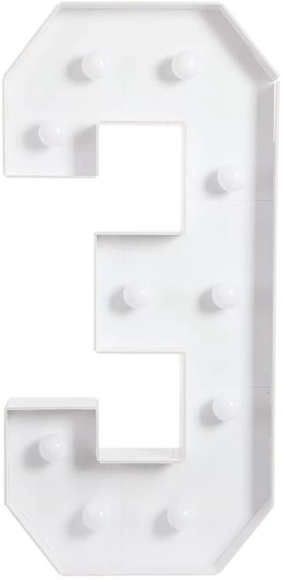 Reuze nummer LED-lamp – Voor verjaardagsfeestjes, jubileum, bruiloft, kerst of thuisgebruik – DIY decoratie – 100x48 cm, 0–9, wit