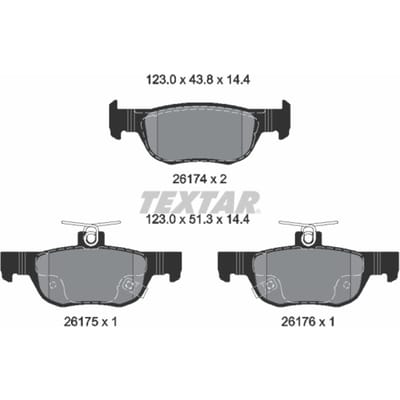 Remblokset TEXTAR 2617401, achter