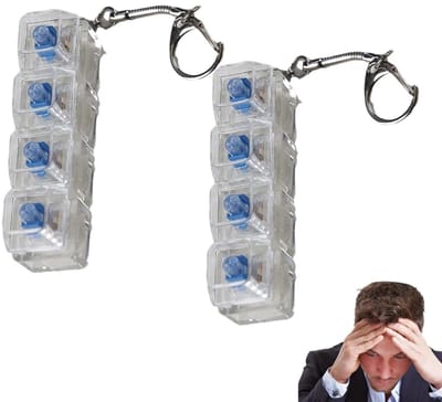 OIMG Keyboard Fidget Toy - 2 stuks - Fidget toys - met LED Licht - Toetsenbord speelgoed - Sleutelhangers - Sensorisch Antistress Speeltje - 4-in-1 Keyboard Fidget Clicker - Mini Mechanisch Keychain - Ontspannend - Stress verlichten - wit