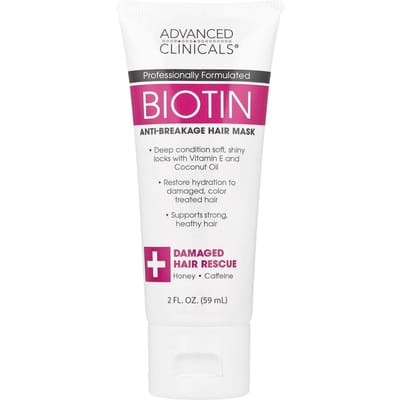 Advanced Clinicals, Biotine, Masque capillaire anti-casse, 2 fl oz (59 ml) pink