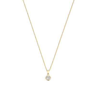 New Bling 9NBG-0795 Gouden ketting met Hangertje - V - 4,5x12mm - Ankerschakel - 39+3+3cm - 14 Karaat - Goud