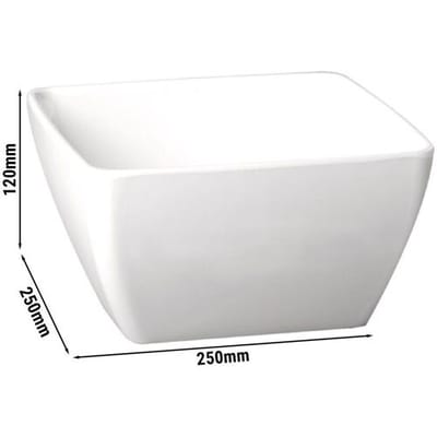 GGM Gastro (6 Stück) Schale - PURE - Melamin - 3,8 Liter - eckig - Weiß