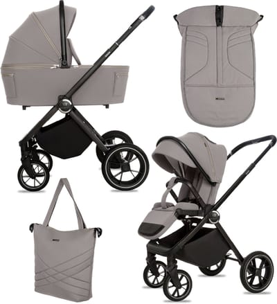 BabyLux® Kinderwagen 2in1 GAVIA, Opvouwbare Lichtgewicht Kinderwagenset Incl. Reiswieg, Buggy Sportzitje, Luiertas En Meer Accessoires, 4 Verstelbare Standen, 0-22kg (0-4 Jaar), Uv-Bescherming 50+