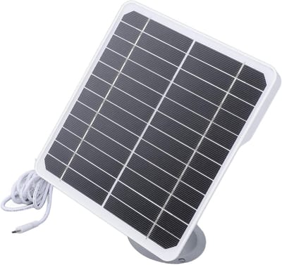 Camerazonnepaneel - Monokristallijn Paneel - Buitenvoeding Camera - IP68 Waterdicht - 20W 5V - Zwart