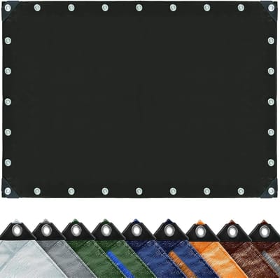 Afdekzeil Polyester - Waterdicht Doek - Buiten Beschermen - Scheurvast UV-Gestabiliseerd - 4x4 meter - Zwart