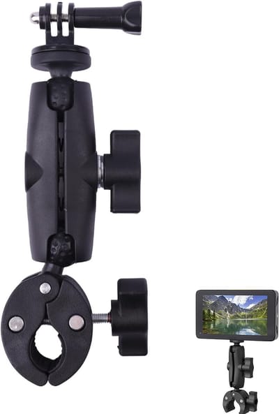 Handlebar Mount voor Actiecamera - Universele Handlebar Mount voor Fiets en Motor - 360° Draaibaar Aluminium Antislip met Flexibele Instelling voor Stabiliserende Video-opnames