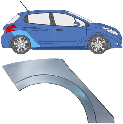 Reparatiepaneel achterspatbord voor Peugeot 208 2012-2019 / Rechts