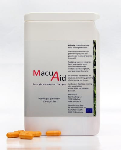 MacuAid - Voedingssupplement ter ondersteuning van de ogen met luteïne, zeaxanthine én meso-zeaxanthine - 100 vegacapsules - Macula Support Oog Blauw Licht Antioxidanten Voedingssupplementen