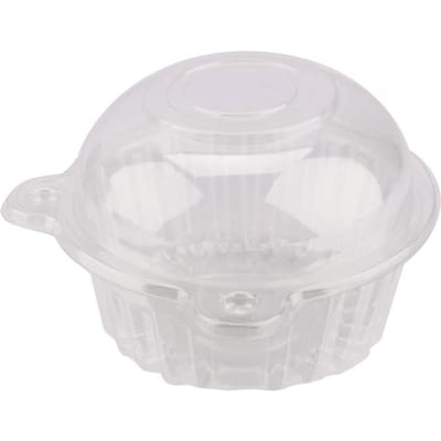 400x Boîte à Cupcake en Plastique Transparent Boîte à Gâteau Individuelle Contenant Dôme Support pour Muffin