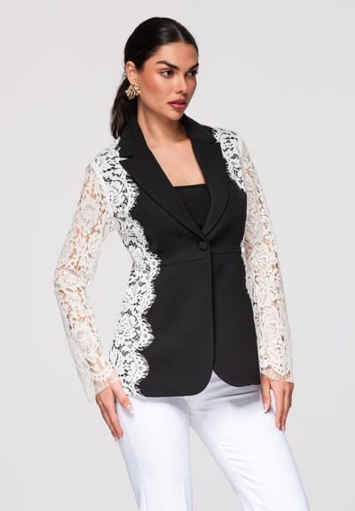 OMBRE Blazer - Regular Fit - Lange Mouw - Knopen Zwart L