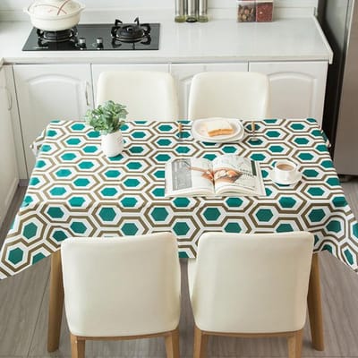 Stijl Eenvoudig Veelhoekig Tafelkleed Waterdicht Oliebestendig En Wasvrij Scandinavisch Theetafel Tafelkleed Huishoudelijk Vierkant Tafelkleed 137x180cm marineblauwe kleur