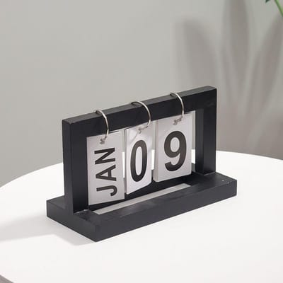 Houten pagina-omslaande bureaukalender Houten omslaande kalender Creatieve eenvoudige staande bureaukalender Bureaubladdecoraties Woondecoratie