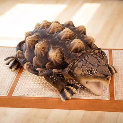Levensechte Alligator Snapper Pluche Speelgoed Zacht Knuffel Schildpad Pop Realistisch Schildpad Knuffeldier Cadeau voor Kinderen 60cm donkerbruine kleur