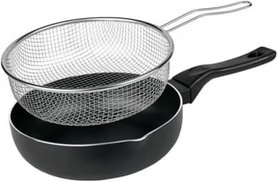 Zylo® Frituurpan Inductie - Frituurpan - Frituurmandje - Zwart - 24cm x 16cm x 7cm
