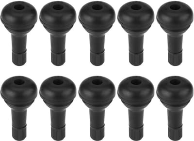 Dailygoods- Ventielschacht 10 Stuks - Drukventiel TR415 - Rubber/Metaal - Zwart - 48 mm - Duurzaam en Praktisch - Bandenventiel