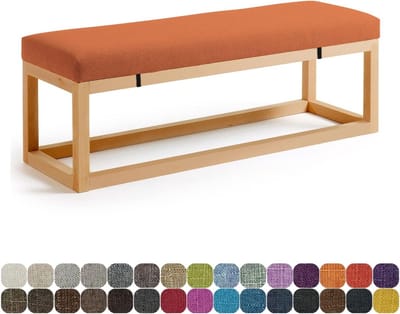 Buitenbank Kussen - Terras Zitkussen - Tuinbank Ontspanning - Elastische Banden - 75x35x5cm - Oranje