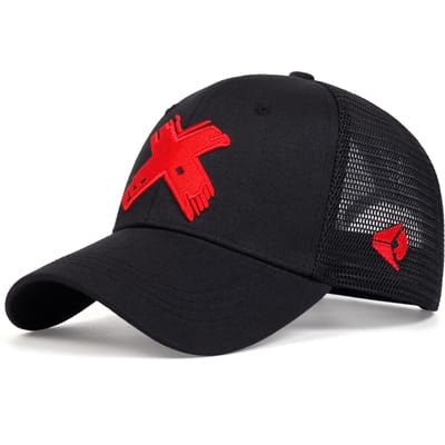 Casquette de Baseball en Maille pour Homme d'Été Sport Extérieur Chapeau Snapback Lettre X pour Femme Unisexe Casquettes Respirantes Chapeaux Trucker Hip Hop black