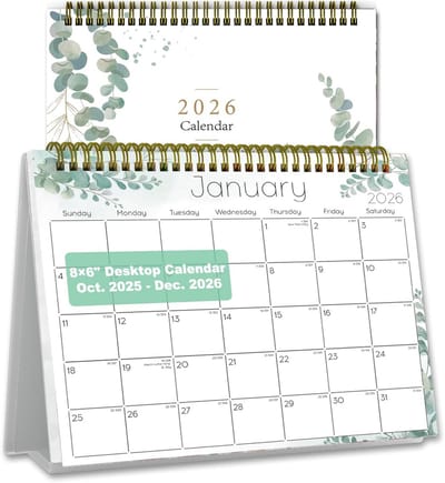 Kleine bureaukalender 2025-2026 - staande bureaukalender 2025, APR.2025 tot JUN.2026, 20,3 x 15,2 cm, maandelijkse flip desktop-kalender met takenlijst, je persoonlijke bureaukalenderplanner voor