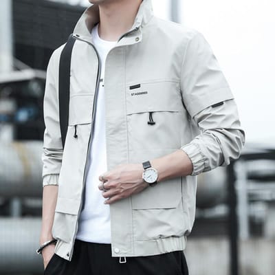 Jassen voor Mannen Lente en Herfst Nieuwe Dunne Mooie Tops Veelzijdige Casual Herenkleding 5XL gray