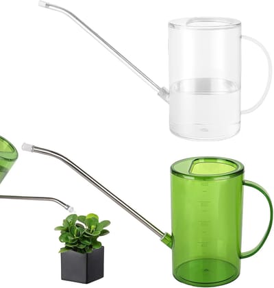 Gieter voor binnenplanten 1 liter met schaalverdeling en lange tuit - 2 stuks