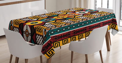 ABAKUHAUS Kente Tafelkleed – 140x170 cm – Kleurig, Wasbaar