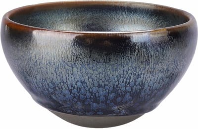 Handgemaakte keramische scheerkom met natuurlijke onregelmatige glazuurflow, perfect voor nat scheren, luxe geschenk voor mannen en scheeraccessoires
