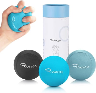 RYACO Handtherapie-oefenings-stressbalbundel, set van 3, stressbal met dynamische weerstand en gripversterking, therapeutisch handherstel