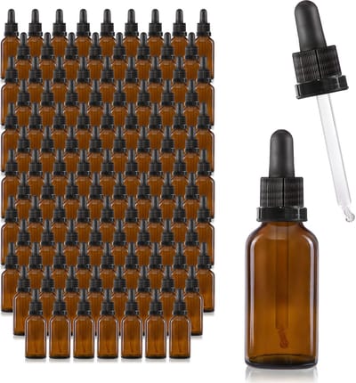 Oputec 143 x 30ml pipetfles bruin glas – doseerfles met glazen pipet