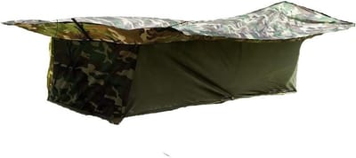 Jungle Hangmat - Kampeer Hangmat - Ontspannen Buiten - Met Muskietennet - Hout Materiaal - Bos Kleur