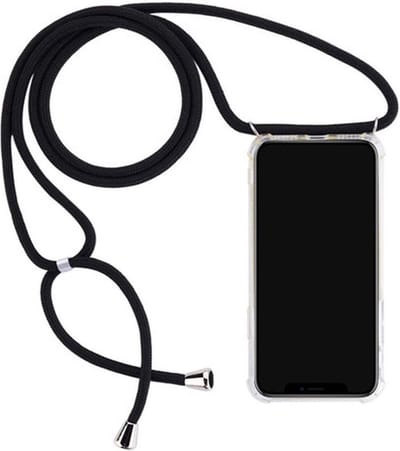 LuxeBass Hoesje geschikt voor Samsung Galaxy A32 5G met koord - draagriem - nek - kettinghoesje - Antishock - Transparant