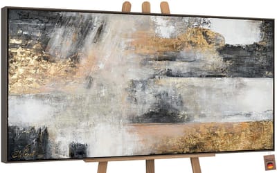 Canvas schilderij groot handgeschilderd kleurenmagie abstract uitbundig – YS-Art Gallery – Vrolijke wanddecoratie voor woonkamer – Modern schilderij voor hal en kantoor