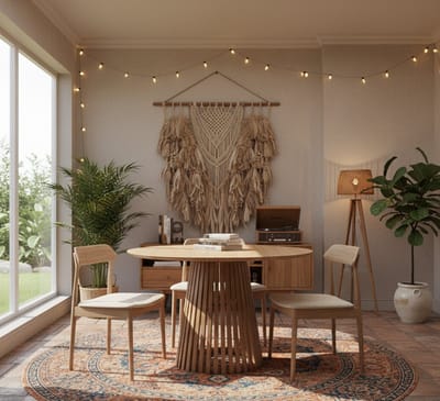 Ronde Eettafel Acaciahout Naturel - Naturel - Novihome