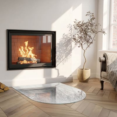 Coloray Vloerplaat Houtkachel - Onderplaat Kachel - 100 cm x 100 cm - Houtkachel Vloerplaat - Grijs Vloerplaat Kachel - Plaat Kachel - Vloerplaat voor Houtkachel - Vloerplaat Open Haard - Onderplaat