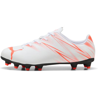 Puma voetbalschoenen junior FG/AG wit rood - stevige grip voor kids.