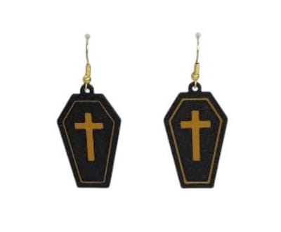 Halloween Oorbellen - Gothic - Oorhangers - Grafkist - 1 paar