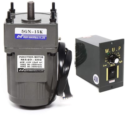 Transmissiemotor - Wisselstroom motor - Industriële aandrijving - Hoog koppel instelbaar - 40W 220V - Zilverkleurig